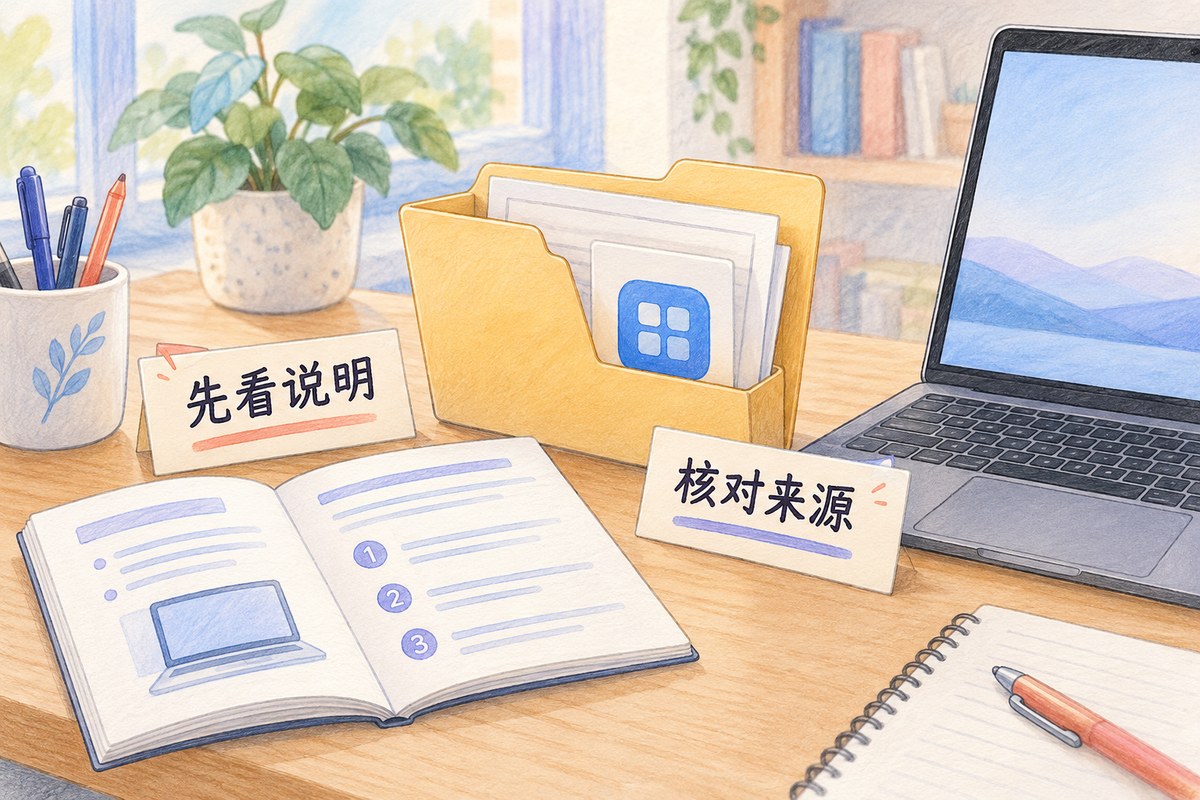 打开程序前先阅读说明并核对来源